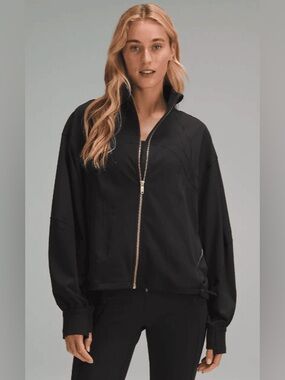 Lululemon Define Relaxed Fit Jacket Luon Oversized Black Size 6 Gold Zipper